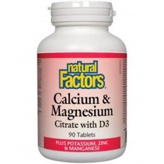 Calcuim & Magnesium Citrate with D3/ Калций с Магнезий (цитрат) и Витамин D3 + Калий, Цинк и Манган х 90 таблетки
