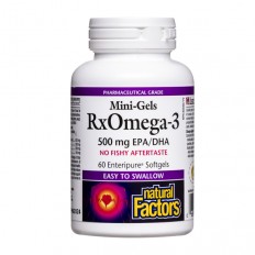 Rx Omega-3 Мини гелс, 500 mg (EPA 356 mg/ DHA 144 mg) х 60 софтгел капсули Rx Omega-3 Мини гелс, 500 mg (EPA 356 mg/ DHA 144 mg) х 60 софтгел капсули