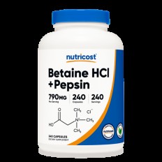 Бетаин хидрохлорид + Пепсин (Betaine HCL + Pepsin) 240 капсули Бетаин хидрохлорид + Пепсин (Betaine HCL + Pepsin) 240 капсули