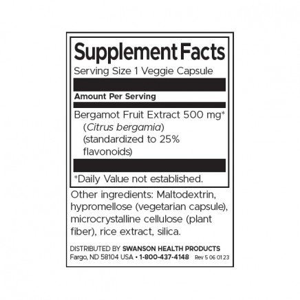 SWS-14260/Bergamot Extract 500 mg 30 Veggie Capsules в категория