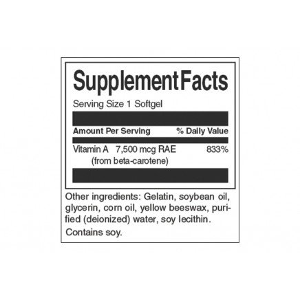 /Beta Carotene (Vitamin A) 25,000 IU 300 Softgels в категория Витамин A.