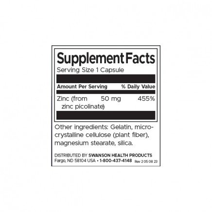 /Extra Strength Zinc Picolinate 50 mg 60 Capsules в категория Цинк. Extra Strength