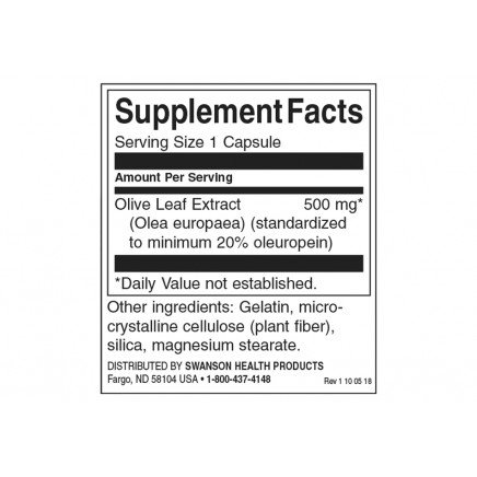 /Olive Leaf Extract 500 mg 60 Capsules в категория Растителни