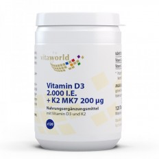 Витамин D3 50 µg + K7 200 µg 120 таблетки Витамин D3 50 µg + K7 200 µg 120 таблетки