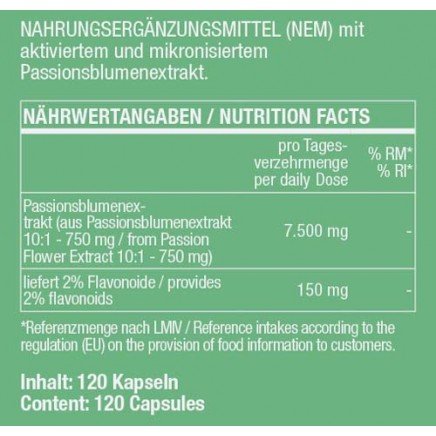 VTB-2V6L7P/Passionsblume Extrakt 3750 mg 120 Capsules в категория Стрес.