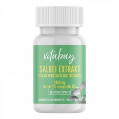 Екстракт от градински чай 1900 mg (екстракт от листа Salvia officinalis, 2% етерични масла) 90 капсули SalbeiExtrakt Екстракт от градински чай 1900 mg (екстракт от листа Salvia officinalis, 2% етерични масла) 90 капсули SalbeiExtrakt