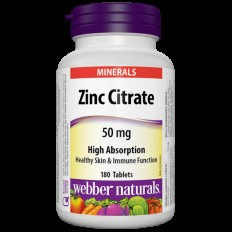 Zinc Citrate / Цинк (цитрат), 50 mg, 180 таблетки