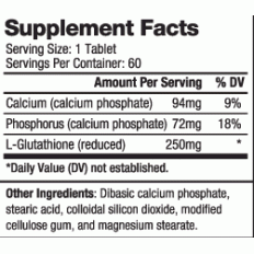 Глутатион Редуциран (L-Glutathione) 250 мг 60 таблетки Глутатион Редуциран (L-Glutathione) 250 мг 60 таблетки