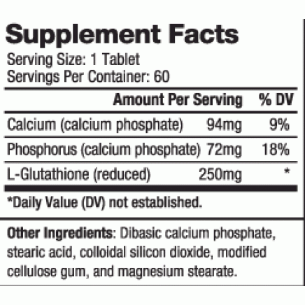 BVA-3472, BVA-02384 - Reduced Glutathione 250 mg 60 Tablets в категория