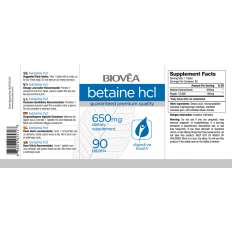 Бетаин Хидрохлорид HCL 650 мг 90 таблетки Бетаин Хидрохлорид HCL 650 мг 90 таблетки
