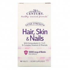 Hair, Skin & Nails Extra Strength 90 таблетки