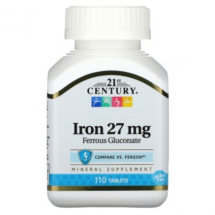 CEN-22690 - Iron (Ferrous Gluconate) 27 mg 110 Tablets в категория Минерали.