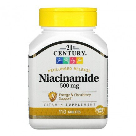 Мнения и ползи от Niacinamide четете в Zdrave365.com CEN-22550 - Prolonged Release Niacinamide 500 mg 110 Tablets в категория