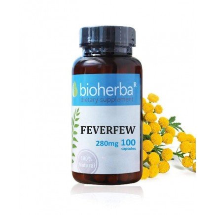 BHB-417381 - Feverfew 280 mg 100 Capsules в категория Храносмилане. Feverfew