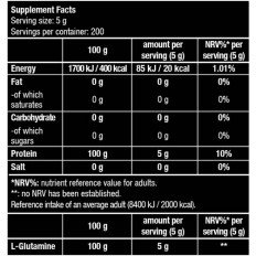 100% L-Glutamine Powder 240/500 гр 100% L-Glutamine Powder 240/500 гр