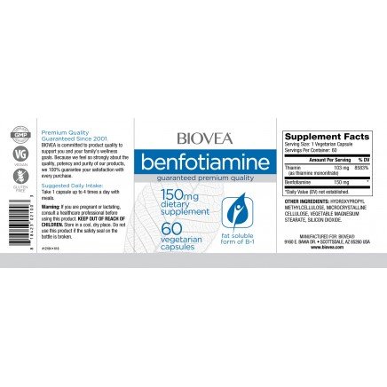 BVA-02100 - Benfotiamine 150 mg 60 Vegetarian Capsules в категория Витамини.
