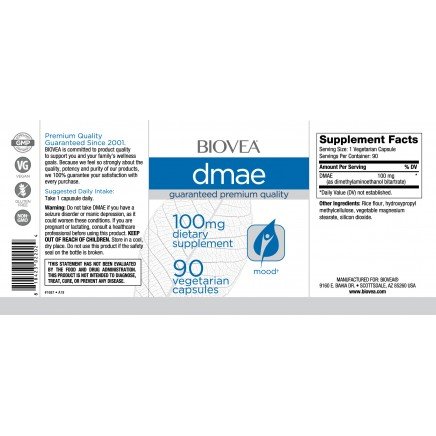 BVA-02202 - DMAE 100 mg 90 Vegetarian Capsules в категория Депресия. DMAE 100