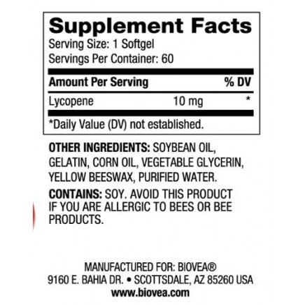 BVA-02297 - Lycopene 10 mg 60 Softgels в категория Сърдечно здраве.