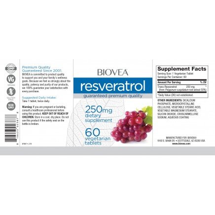 BVA-02387 - Resveratrol 250 mg 60 Vegetarian Tablets в категория