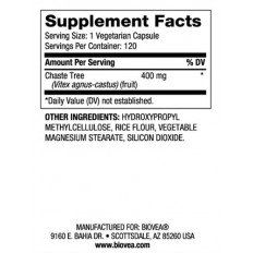 Vitex Fruit (Chasteberry) 400 мг 120 веге капсули Vitex Fruit (Chasteberry) 400 мг 120 веге капсули