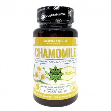 - Chamomile 300 mg 60 Capsules в категория Стрес. Chamomile 300 мг 60