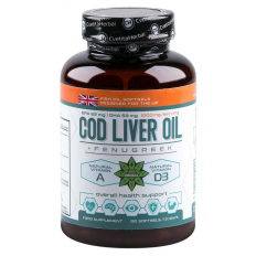 Cod Liver Oil + Fenugreek 1000 мг 130 гел-капсули