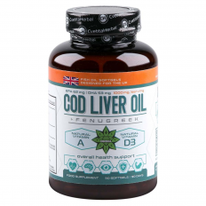 Cod Liver Oil + Fenugreek 1000 мг 90 гел-капсули