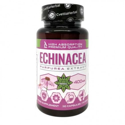 - Echinacea Purpurea Extract 400 mg 30 Capsules в категория Грип, Настинка.