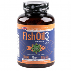 Fish Oil 3 - Omega 3+Vitamin E 1000 мг 90 дражета