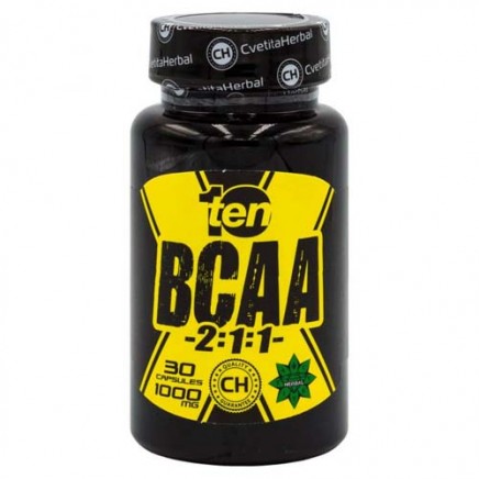 - 10/Ten BCAA 2:1:1 1000 mg 30 Capsules в категория Аминокиселини. 10/Ten