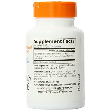 Мнения и ползи от Astaxanthin With AstaPure 6 mg 30 Veggie Softgels четете в Zdrave365.com DRB-00366 - Astaxanthin With AstaPure 6 mg 30 Veggie Softgels в категория
