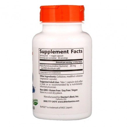 DRB-00295 - PQQ with BioPQQ 20 mg 30 Veggie Capsules в категория Сърдечно
