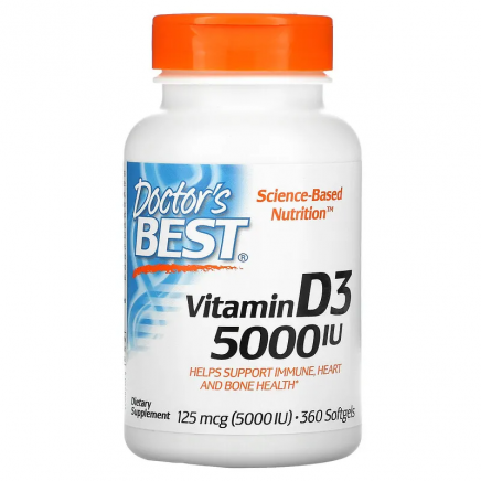 DRB-00250 - Vitamin D3 5000 IU 360 Softgels в категория Витамини. Vitamin D3 5000