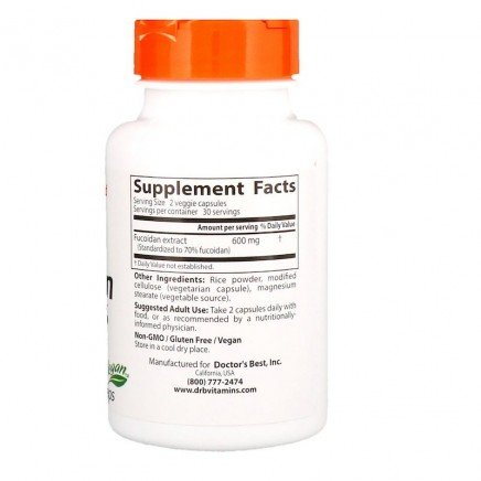 DRB-00165 - Fucoidan 70% 300 mg 60 Veggie Capsules в категория Диабет. Fucoidan 70%