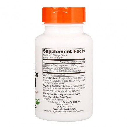 DRB-00157 - High Absorption CoQ10 with Bioperine 400 mg 60 Veggie Capsules в категория