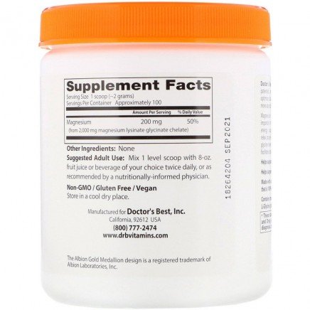 DRB-00408 - High Absorption Magnesium Powder 100% Chelated 200 g в категория