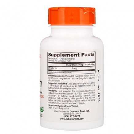 DRB-00407 - Melatonin Natural Mint Flavor 5 mg 120 Chewable Tablets в категория .