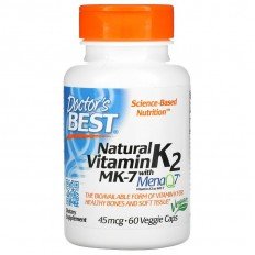 Natural Vitamin K2 45 mcg 60 Veggie Caps