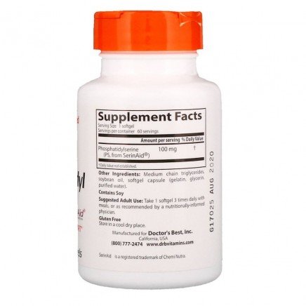 DRB-00168 - Phosphatidylserine with SerinAid 100 mg 60 Softgels в категория Стрес.
