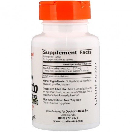 DRB-00082 - Saw Palmetto Standardized Extract with Euromed 320 mg 60 Sgels в категория