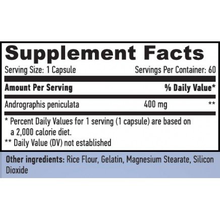 HLB-00754 - Andrographis Paniculata 600 mg 60 Capsules в категория Имунна
