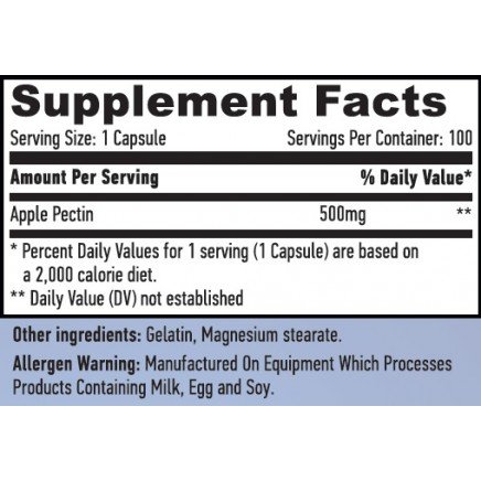 HLB-00700 - Apple Pectin 500 mg 100 Capsules в категория Отслабване. Apple