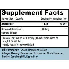 Damiana Leaf Extract 500 мг 100 капсули Damiana Leaf Extract 500 мг 100 капсули