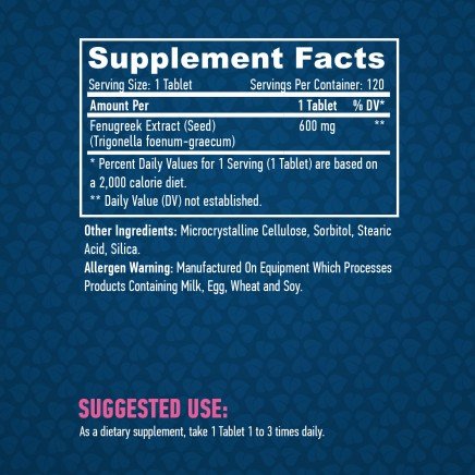 HLB-00719 - Fenugreek 600 mg 120 Tablets в категория Мъжко Здраве. Fenugreek