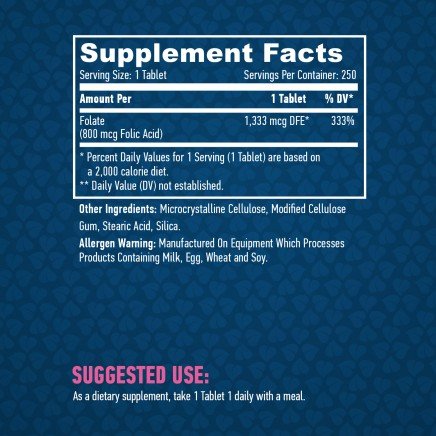 HLB-00794 - Folic Acid 800 mcg 250 Capsules в категория Витамини. Folic Acid 800