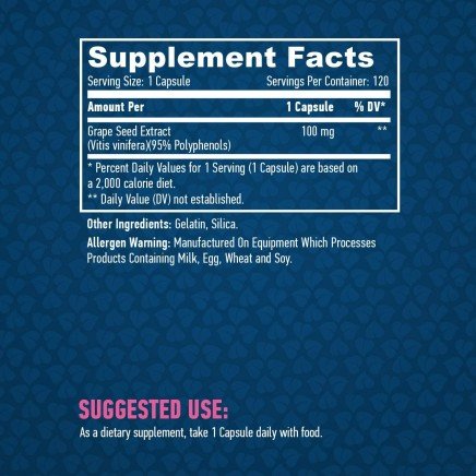 HLB-00765 - Grapeseed Extract 100 mg 120 Capsules в категория Грип, Настинка.