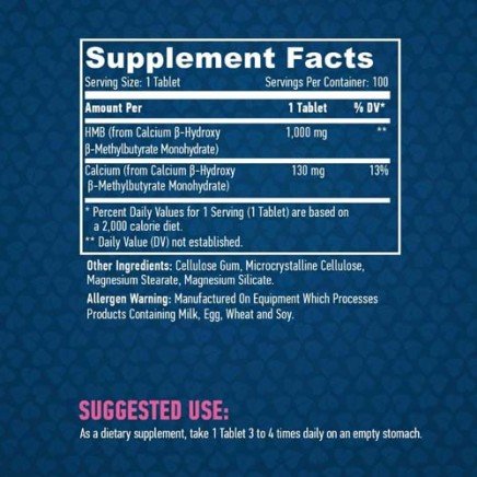 HLB-00795 - HMB 1000 mg 100 Tablets в категория Отслабване. HMB 1000 мг 100