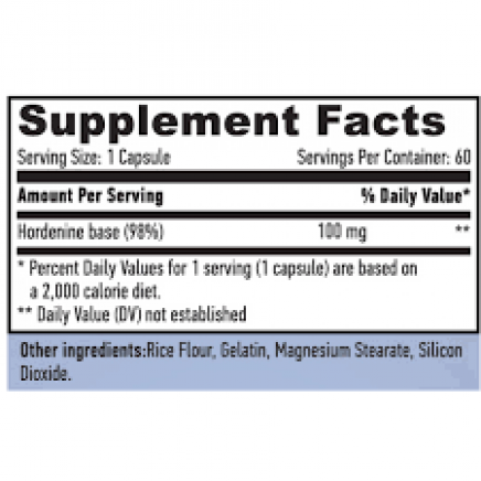 HLB-00766 - Hordenine 98% 100 mg 60 Capsules в категория Мозъчна функция и