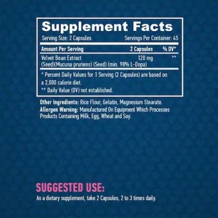 HLB-00734 - L-DOPA (Mucuna Pruriens Extract) 90 Capsules в категория Стрес. L-DOPA