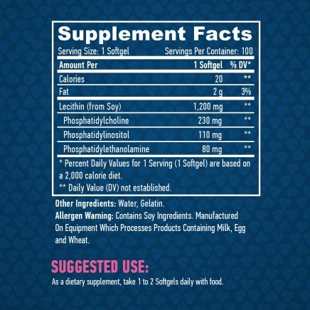 HLB-00710 - Lecithin 1200 mg 100 Softgels в категория Холестерол. Lecithin 1200